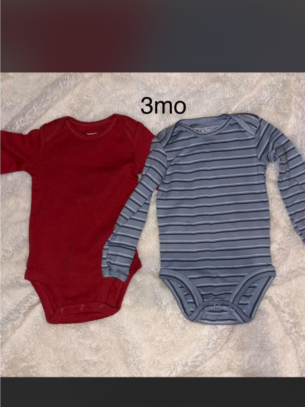Carter's Long-Sleeve Baby Bodysuit 2-Pack in Red and Blue Stripe